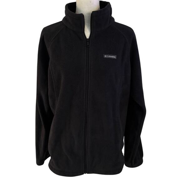 Columbia Plus Size 1X Full Zip Fleece Jacket Coat Gorpcore Outdoor Washed Black - Picture 1 of 4